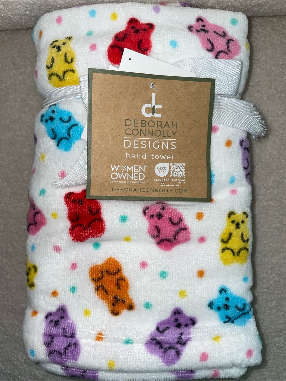 NWT Deborah Connolly Designs Gummy Bear Hand Towels